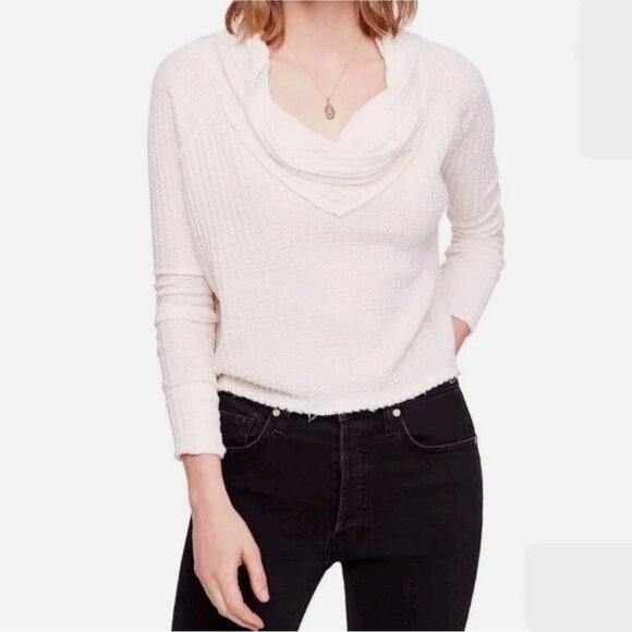 We The Free - Cream Waffle-Knit Top, M - Picture 6 of 10